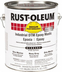 Rust-Oleum - 1 Gal Gloss Navy Gray Epoxy Mastic - 100 to 225 Sq Ft/Gal Coverage, <340 g/L VOC Content, Direct to Metal - USA Tool & Supply