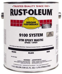 Rust-Oleum - 1 Gal Gloss Aluminum Epoxy Mastic - 100 to 225 Sq Ft/Gal Coverage, <340 g/L VOC Content, Direct to Metal - USA Tool & Supply