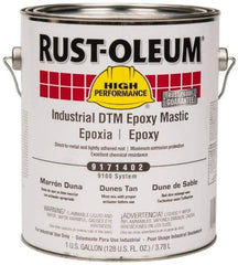 Rust-Oleum - 1 Gal Gloss Dunes Tan Epoxy Mastic - 100 to 225 Sq Ft/Gal Coverage, <340 g/L VOC Content, Direct to Metal - USA Tool & Supply