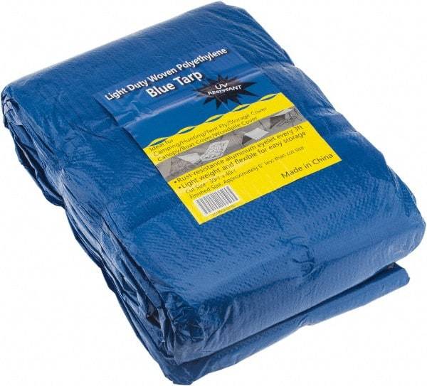 Value Collection - 40' Long x 30' Wide Polyethylene Tarp & Dust Cover - Blue - USA Tool & Supply