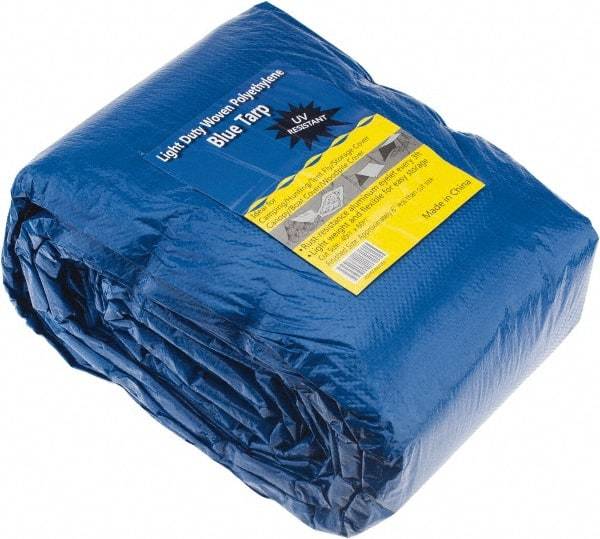 Value Collection - 60' Long x 40' Wide Polyethylene Tarp & Dust Cover - Blue - USA Tool & Supply