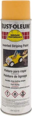 Rust-Oleum - 18 fl oz Yellow Striping Paint - 275' to 300' Coverage at 3" Wide, Solvent-Based Formula - USA Tool & Supply