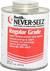 Bostik - 1 Lb Can Extreme Pressure Anti-Seize Lubricant - Copper, -297 to 1,800°F, Silver Gray, Water Resistant - USA Tool & Supply