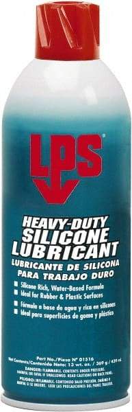 LPS - 16 oz Aerosol Dry Film/Silicone Penetrant/Lubricant - White, -40°F to 392°F, Food Grade - USA Tool & Supply