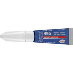 Loctite - 0.11 oz Tube Clear Instant Adhesive - Series 495, 20 sec Fixture Time, 24 hr Full Cure Time, Bonds to Metal, Plastic & Rubber - USA Tool & Supply