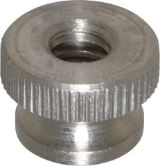 Electro Hardware - 1/4-20" UNC Thread, Uncoated, Grade 302, 303 Stainless Steel Round Knurled Thumb Nut - 3/8" Overall Height, 9/16" Head Diam - USA Tool & Supply