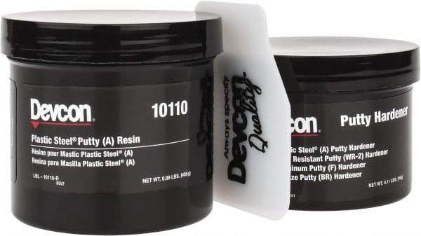 Devcon - 1 Lb Pail Two Part Epoxy - 45 min Working Time, Series Plastic Steel - USA Tool & Supply