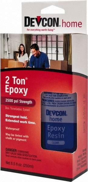 Devcon - 4.5 oz Bottle Two Part Epoxy - 30 min Working Time, Series 2 Ton - USA Tool & Supply