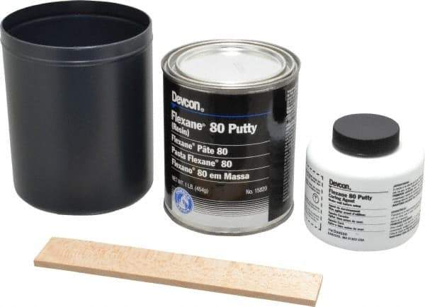 Devcon - 1 Lb Kit Black Urethane Putty - 120°F (Wet), 180°F (Dry) Max Operating Temp, 15 min Tack Free Dry Time - USA Tool & Supply