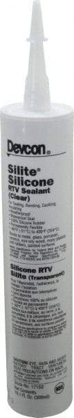 Devcon - 10.3 oz Cartridge Clear RTV Silicone Joint Sealant - -60 to 248°F Operating Temp - USA Tool & Supply