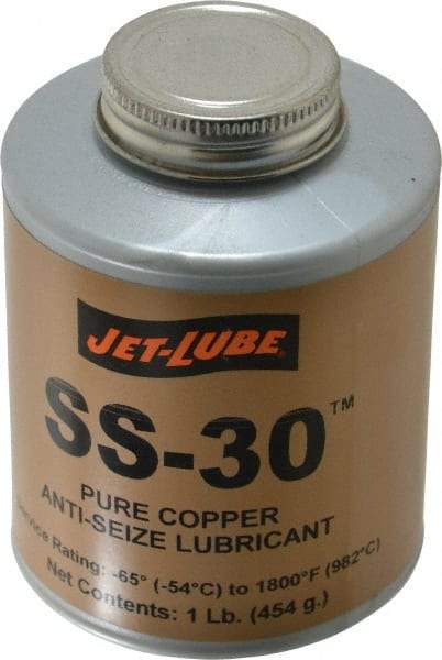 Jet-Lube - 1 Lb Can High Temperature Anti-Seize Lubricant - Copper, -65 to 1,800°F, Copper Colored, Water Resistant - USA Tool & Supply