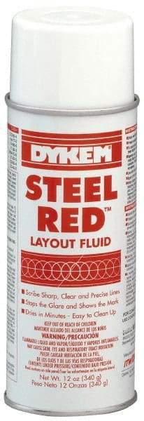 Dykem - Red Layout Fluid - 12 Ounce Aerosol Can - USA Tool & Supply