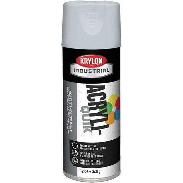 Krylon - White, 12 oz Net Fill, Flat, Lacquer Spray Paint - 15 to 20 Sq Ft per Can, 16 oz Container, Use on Cabinets, Color Coding Steel & Lumber, Conduits, Drums, Ducts, Furniture, Motors, Pipelines, Tools - USA Tool & Supply