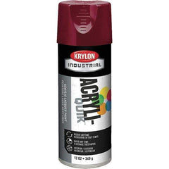 Krylon - Cherry Red, 12 oz Net Fill, Gloss, Lacquer Spray Paint - 15 to 20 Sq Ft per Can, 16 oz Container, Use on Cabinets, Color Coding Steel & Lumber, Conduits, Drums, Ducts, Furniture, Motors, Pipelines, Tools - USA Tool & Supply
