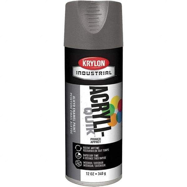 Krylon - 16 oz Gray Primer - 15 to 20 Sq Ft Coverage, Direct to Metal, Quick Drying, Interior/Exterior - USA Tool & Supply