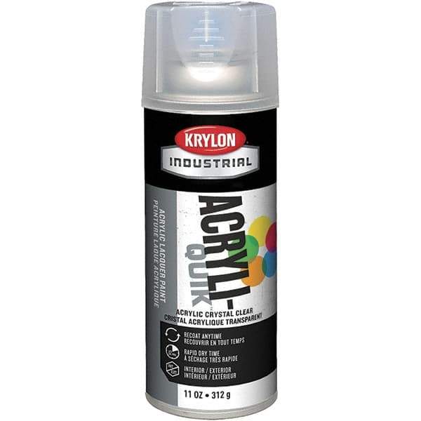 Krylon - Crystal Clear, 11 oz Net Fill, Gloss, Lacquer Spray Paint - 15 to 20 Sq Ft per Can, 11 oz Container, Use on Radios, Stereos & Other Electronic Units, Televisions - USA Tool & Supply