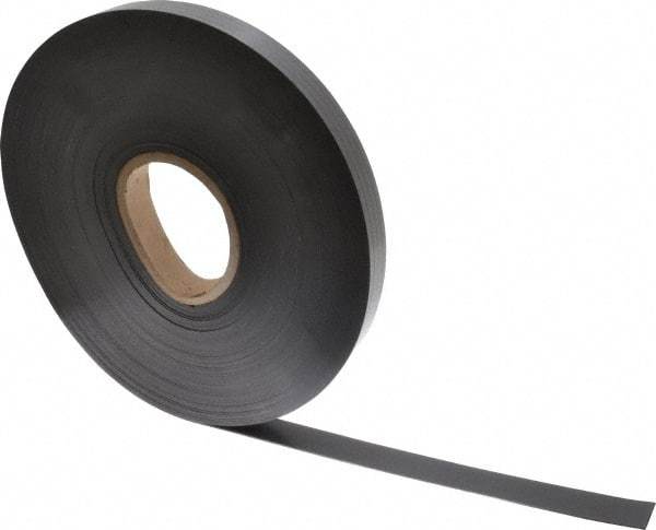 Mag-Mate - 100' Long x 1" Wide x 1/16" Thick Flexible Magnetic Strip - 12 Lb Max Pull Force, 6 Linear Ft/Lb Magnetic Pull Force, Plain Back - USA Tool & Supply