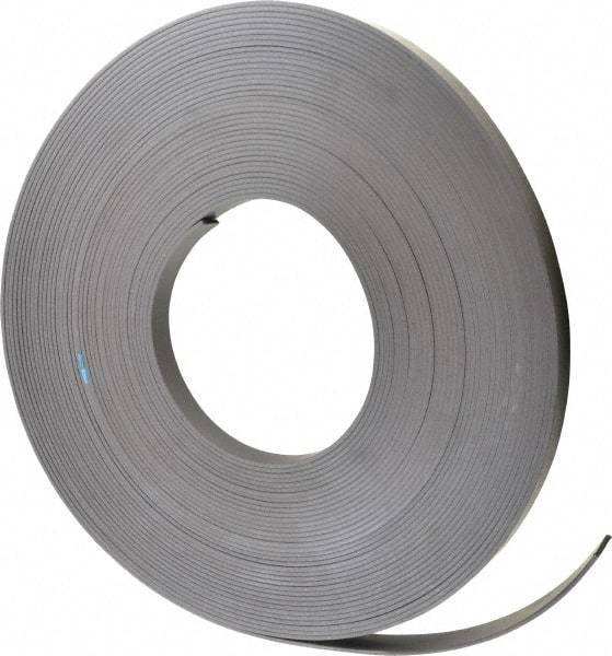 Mag-Mate - 100' Long x 3/4" Wide x 1/8" Thick Flexible Magnetic Strip - 12 Lb Max Pull Force, 14 Linear Ft/Lb Magnetic Pull Force, Plain Back - USA Tool & Supply