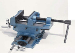 Palmgren - 6" Jaw Opening Capacity x 2" Throat Depth, Horizontal Drill Press Vise - 6" Wide Jaw, Cross Slide Base, Standard Speed, 8" OAL x 7-1/4" Overall Height - USA Tool & Supply