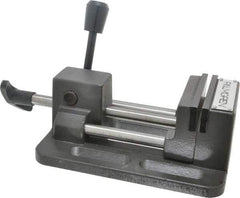 Palmgren - 3" Jaw Opening Capacity x 1" Throat Depth, Horizontal Drill Press Vise - 3" Wide Jaw, Stationary Base, Standard Speed, 12-1/4" OAL x 2-3/4" Overall Height - USA Tool & Supply