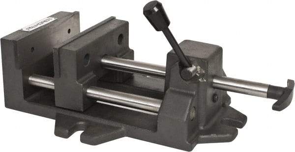 Palmgren - 6" Jaw Opening Capacity x 1-7/8" Throat Depth, Horizontal Drill Press Vise - 6" Wide Jaw, Stationary Base, Standard Speed, 14-1/2" OAL x 4-5/16" Overall Height - USA Tool & Supply