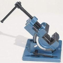 Palmgren - 4" Jaw Opening Capacity x 1-3/4" Throat Depth, Angle Drill Press Vise - 4" Wide Jaw, Stationary Base, Rapid Action, 7-3/8" OAL x 4-1/2" Overall Height - USA Tool & Supply