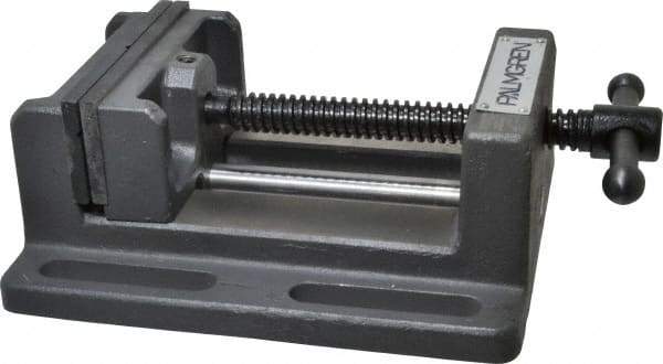 Palmgren - 4" Jaw Opening Capacity x 1-3/4" Throat Depth, Horizontal Drill Press Vise - 4" Wide Jaw, Stationary Base, Standard Speed, 7-1/2" OAL x 2-7/8" Overall Height - USA Tool & Supply