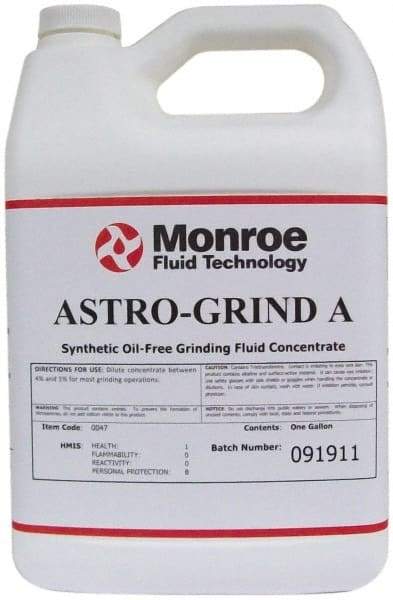 Monroe Fluid Technology - Astro-Grind A, 1 Gal Bottle Grinding Fluid - Synthetic, For Light Machining - USA Tool & Supply