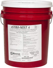 Monroe Fluid Technology - Astro-Mist A, 5 Gal Pail Grinding Fluid - Synthetic, For Light Machining - USA Tool & Supply
