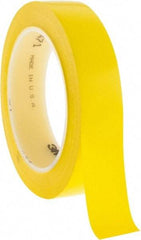 3M - Yellow Solid Color Vinyl Tape - 1" Wide x 108' Long x 5.2 mil Thick, General Traffic - USA Tool & Supply