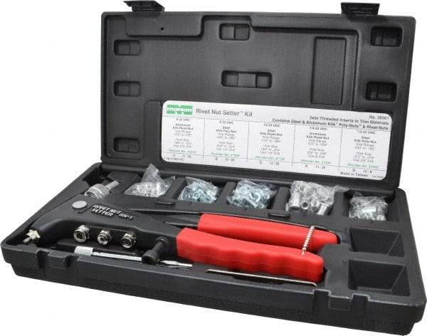 Value Collection - 104 Piece Steel Manual Rivet Nut Tool Kit - #6-32, #10-24" Thread - USA Tool & Supply