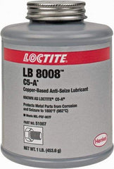 Loctite - 1 Lb Can High Temperature Anti-Seize Lubricant - Copper/Graphite, -29 to 1,800°F, Copper Colored, Water Resistant - USA Tool & Supply