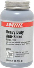 Loctite - 9 oz Can General Purpose Anti-Seize Lubricant - Calcium Fluoride/Graphite, -29 to 2,399°F, Gray, Water Resistant - USA Tool & Supply