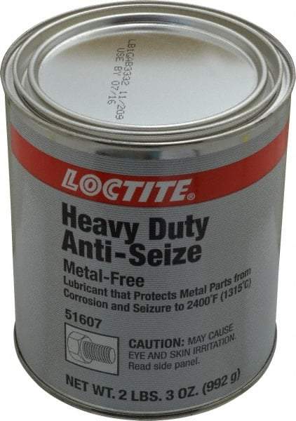 Loctite - 35 oz Can General Purpose Anti-Seize Lubricant - Calcium Fluoride/Graphite, -29 to 2,399°F, Gray, Water Resistant - USA Tool & Supply
