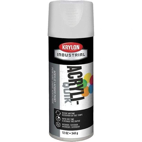Krylon - White, 12 oz Net Fill, Semi Gloss, Lacquer Spray Paint - 15 to 20 Sq Ft per Can, 16 oz Container, Use on Cabinets, Color Coding Steel & Lumber, Conduits, Drums, Ducts, Furniture, Motors, Pipelines, Tools - USA Tool & Supply