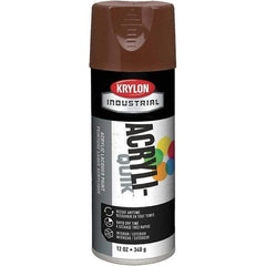 Krylon - Leather Brown, 12 oz Net Fill, Gloss, Lacquer Spray Paint - 15 to 20 Sq Ft per Can, 16 oz Container, Use on Cabinets, Color Coding Steel & Lumber, Conduits, Drums, Ducts, Furniture, Motors, Pipelines, Tools - USA Tool & Supply