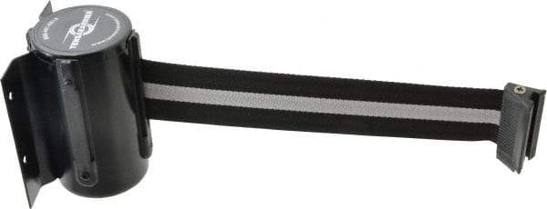 Tensator - 4-1/2" High x 90" Long Wall Mount Tensabarrier - Steel, Black Powdercoat Finish, Black, Use with Tensabarrier - USA Tool & Supply