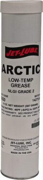 Jet-Lube - 14 oz Cartridge Low Temperature Grease - Amber, Low Temperature, 225°F Max Temp, NLGIG 2, - USA Tool & Supply