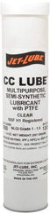 Jet-Lube - 14 oz Cartridge Synthetic General Purpose Grease - Clear, Food Grade, 400°F Max Temp, NLGIG 1-1/2, - USA Tool & Supply