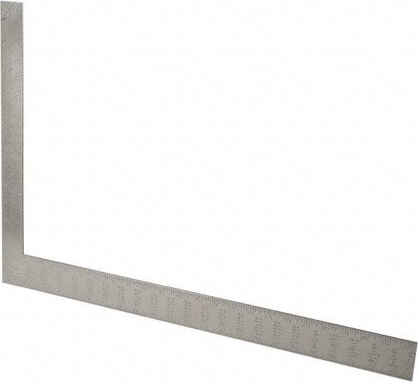 Stanley - 24" Blade Length x 16" Base Length, Buffed Finish, Steel Rafter Square - 0.1", 0.083", 1/16" (Back) & 1/16", 1/8" (Face) Graduation, 1-1/2" Base Width - USA Tool & Supply