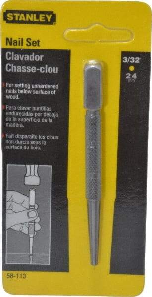 Stanley - Nail Punch - 4" OAL, Steel - USA Tool & Supply