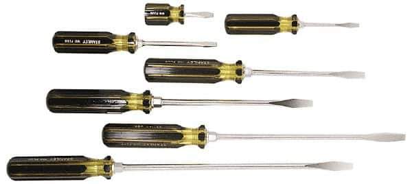 Stanley - 7 Piece Slotted Screwdriver Set - Bit Sizes: Philips 1/4 to 3/8" - USA Tool & Supply