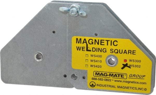 Mag-Mate - 7-5/8" Wide x 1-3/8" Deep x 3-3/4" High, Rare Earth Magnetic Welding & Fabrication Square - 120 Lb Average Pull Force - USA Tool & Supply