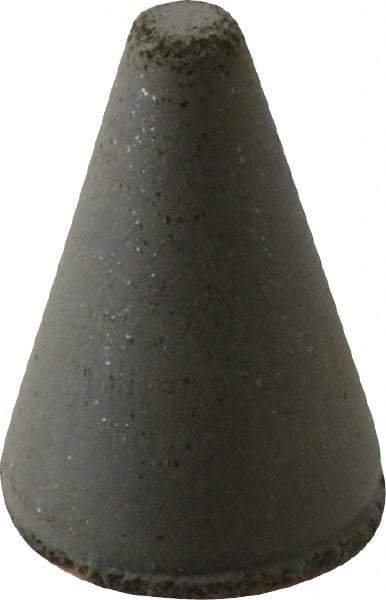 Cratex - 7/8" Max Diam x 1-1/4" Long, Taper, Rubberized Point - Coarse Grade, Silicon Carbide, 1/4" Arbor Hole, Unmounted - USA Tool & Supply