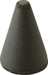 Cratex - 7/8" Max Diam x 1-1/4" Long, Taper, Rubberized Point - Coarse Grade, Silicon Carbide, 1/4" Arbor Hole, Unmounted - USA Tool & Supply