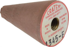 Cratex - 7/8" Max Diam x 1-1/4" Long, Taper, Rubberized Point - Fine Grade, Silicon Carbide, 1/4" Arbor Hole, Unmounted - USA Tool & Supply
