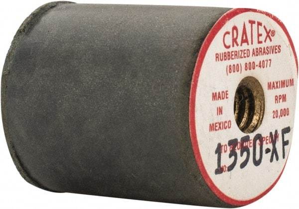 Cratex - 7/8" Max Diam x 1" Long, Cylinder, Rubberized Point - Very Fine Grade, Silicon Carbide, 1/4" Arbor Hole, Unmounted - USA Tool & Supply