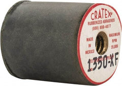 Cratex - 7/8" Max Diam x 1" Long, Cylinder, Rubberized Point - Very Fine Grade, Silicon Carbide, 1/4" Arbor Hole, Unmounted - USA Tool & Supply