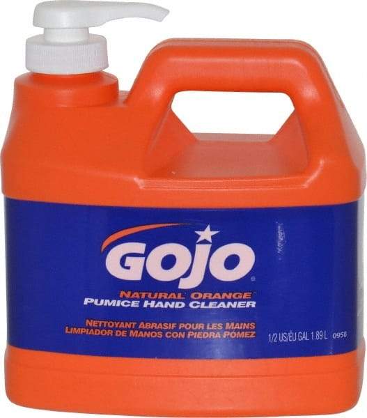 GOJO - 1/2 Gal Pump Bottle Liquid Hand Cleaner - General Duty, Orange Scent - USA Tool & Supply