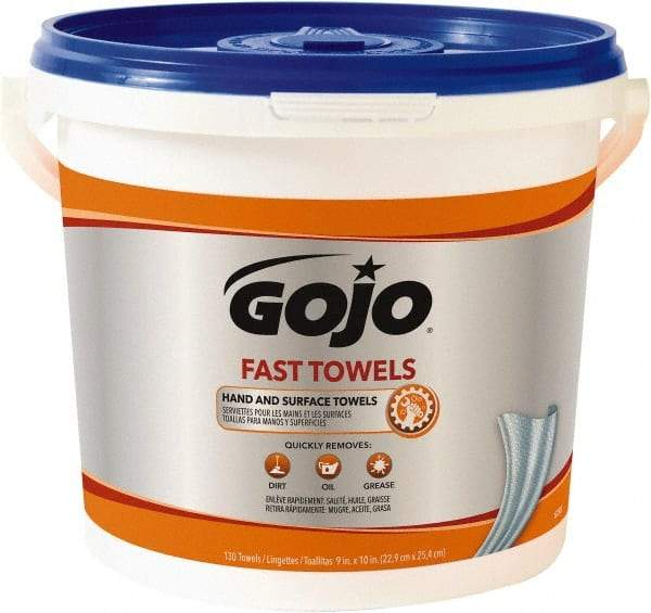 GOJO - Pre-Moistened Hand Cleaning Wipes - Center Pull, 12-1/4" x 10-1/2" Sheet Size, Blue - USA Tool & Supply